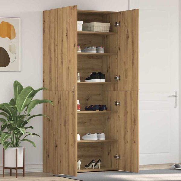 vidaXL Cabinet &agrave; chaussures avec &eacute;tag&egrave;re Marron 80 x 35.5 x 180 cm