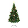 vidaXL Arbre de No&euml;l artificiel pr&eacute;-&eacute;clair&eacute; avec boules vert 210 cm