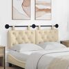 vidaXL T&ecirc;te de lit suspendue Montage mural Cr&egrave;me 150 x 55 x 7 cm tissu