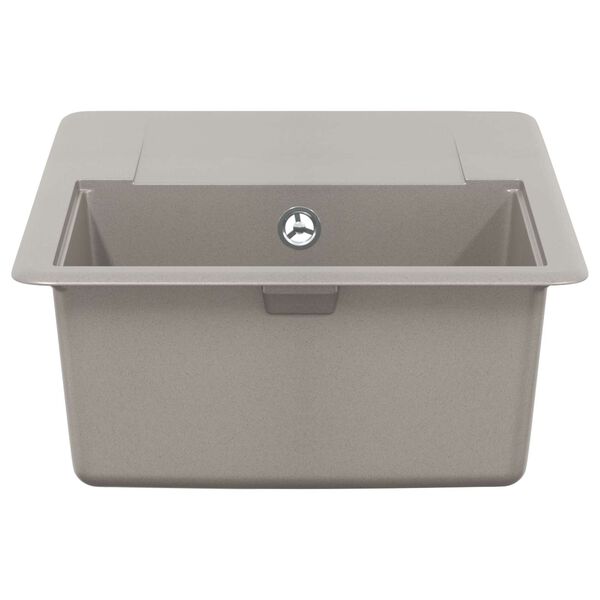 vidaXL &Eacute;vier Gris 670 x 460 mm 80% Quartz et 20% R&eacute;sine