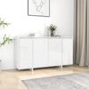 vidaXL Buffet blanc brillant 135x41x75 cm bois d'ing&eacute;nierie