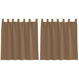 vidaXL Voilages &agrave; &oelig;illets 2 pcs marron clair 140 x 140 cm