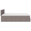 vidaXL Lit ottoman avec matelas taupe 140x190 cm tissu
