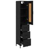 vidaXL Haut Armoire Ch&ecirc;ne noir 34,5 x 34 x 180 cm Bois d'ing&eacute;nierie