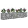 vidaXL Lit sur&eacute;lev&eacute; gabion 2 pcs Argent&eacute; 300 x 50 x 60 cm