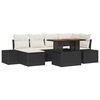 vidaXL Ensemble de canap&eacute; de jardin 7 pcs Noir Poly rotin