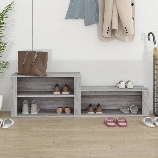 vidaXL Armoire à chaussures Sonoma gris 150x35x45 cm Bois d'ingénierie