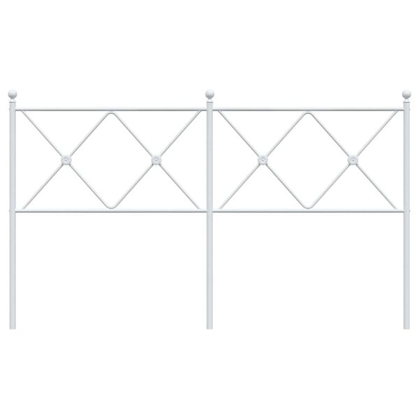 vidaXL T&ecirc;te de lit de remplacement m&eacute;tal blanc 160 cm