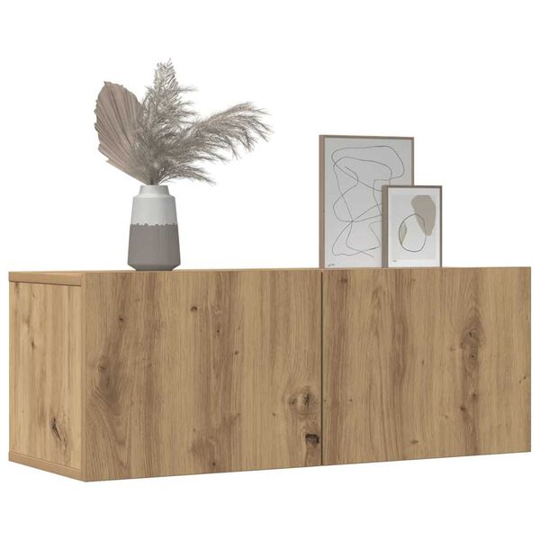 vidaXL Meubles TV muraux 2 pcs ch&ecirc;ne artisanal 80x30x30 cm