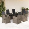 vidaXL Ensemble &agrave; manger de jardin et coussins 7 pcs gris rotin