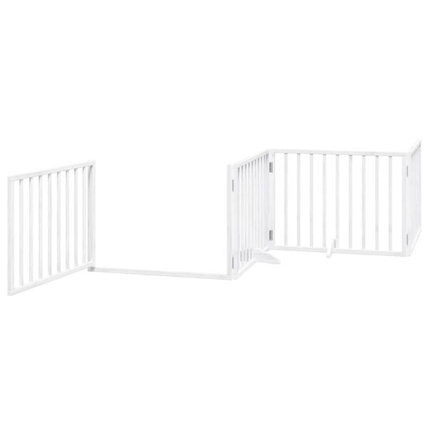 vidaXL Barri&egrave;re pour chien porte pliable 6panneaux blanc bois peuplier