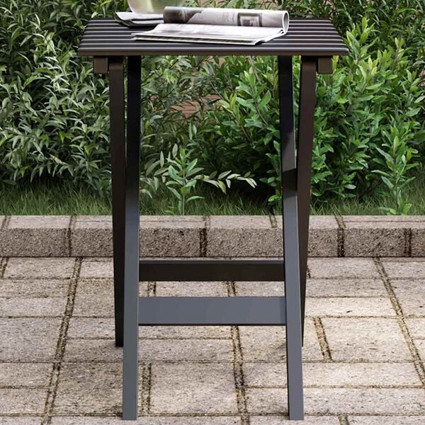 vidaXL Table d&rsquo;appoint pliable noir bois de peuplier massif