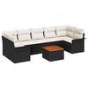 vidaXL Ensemble de canap&eacute; de jardin 8 pc Noir polyrotin