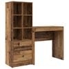 vidaXL Bureau avec tiroir avec &eacute;tag&egrave;re avec stockage 2 pcs Bois ancien