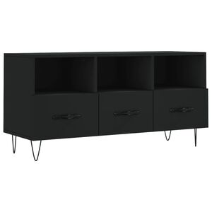 vidaXL Meuble TV noir 102x36x50 cm bois d'ing&eacute;nierie