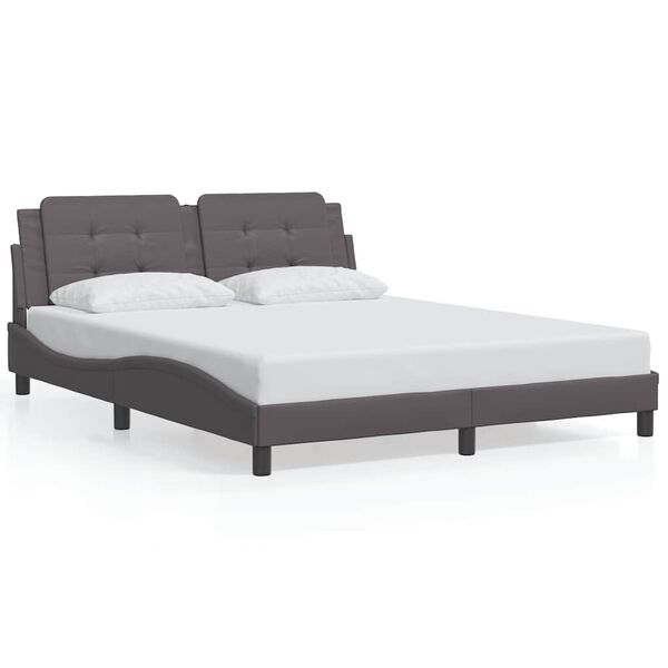 vidaXL Cadre de lit sans matelas Zadar gris 160x200 cm similicuir