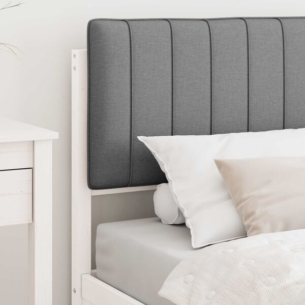vidaXL Cadre de lit avec t&ecirc;te de lit rembourr&eacute;e Gris clair 90 x 200 cm