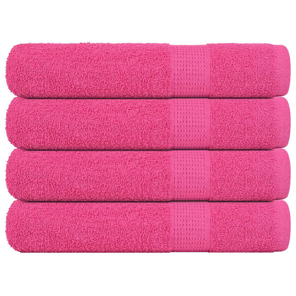 vidaXL Serviettes de sauna FROGN 4 pcs rose 80x200 cm 360 g/m&sup2;