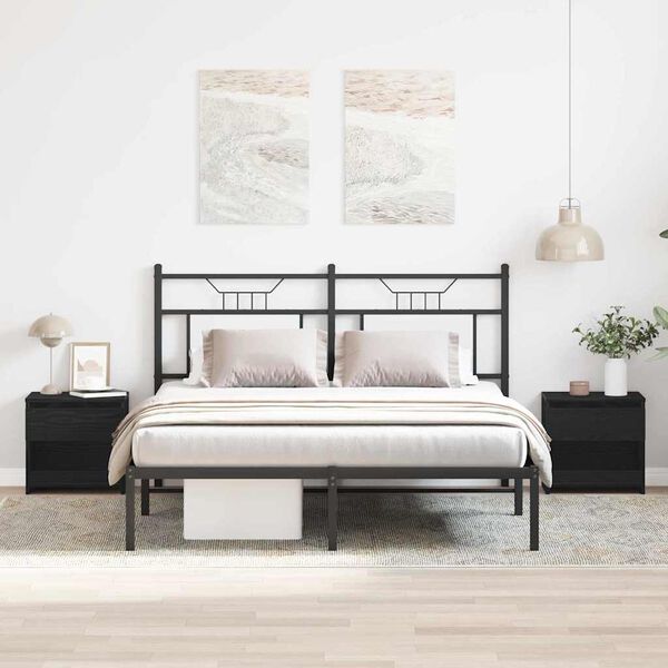 vidaXL Cabinet de chevet avec tiroir 2 pcs Ch&ecirc;ne noir 40 x 30 x 39 cm