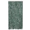 vidaXL Rideau anti-mouches vert et blanc 100x230 cm chenille