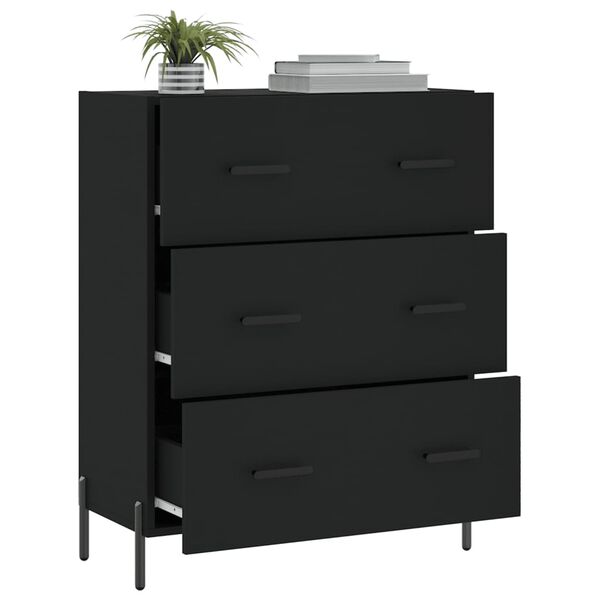 vidaXL Buffet noir 69,5x34x90 cm bois d'ing&eacute;nierie