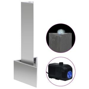 vidaXL Fontaine de jardin Argent&eacute; 37,7x32,6x110 cm Acier inoxydable