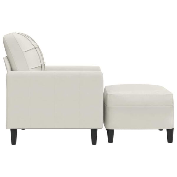 vidaXL Fauteuil avec repose-pied Crème 60 cm Velours