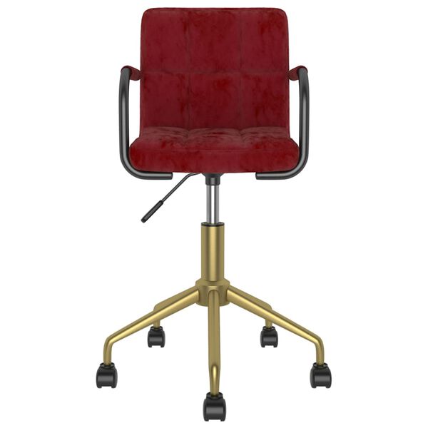 vidaXL Chaise pivotante de salle &agrave; manger Rouge bordeaux Velours