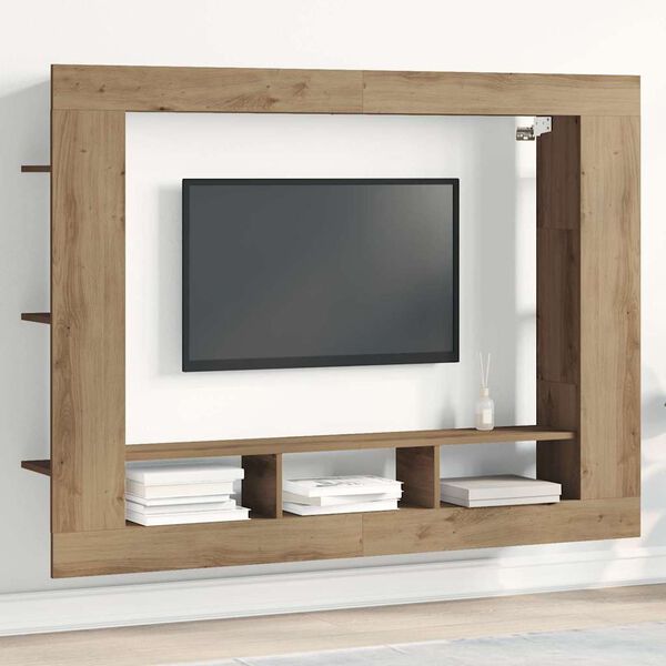 vidaXL Meuble TV ch&ecirc;ne artisanal 152 x 22 x 113 cm Bois d'ing&eacute;nierie