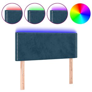 vidaXL T&ecirc;te de lit &agrave; LED Bleu fonc&eacute; 100x5x78/88 cm Velours