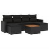 vidaXL Salon de jardin 7 pcs avec coussins noir r&eacute;sine tress&eacute;e