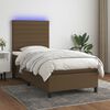 vidaXL Sommier &agrave; lattes de lit et matelas et LED Marron fonc&eacute; 90x190cm