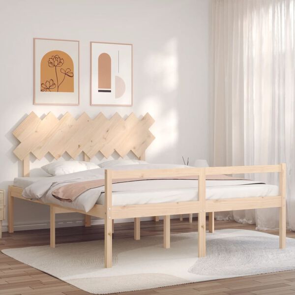 vidaXL Lit pour personne âgée sans matelas 160x200 cm bois massif