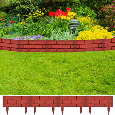 vidaXL Clôture de jardin avec design de briques 11 pcs
