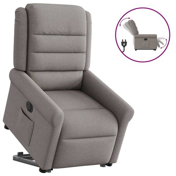 vidaXL Fauteuil inclinable &eacute;lectrique taupe tissu