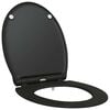 vidaXL Si&egrave;ge de toilette Noir 45,5 x 37,5 x 3,8 cm Duroplast