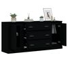 vidaXL Buffets 3 pcs noir bois d'ing&eacute;nierie