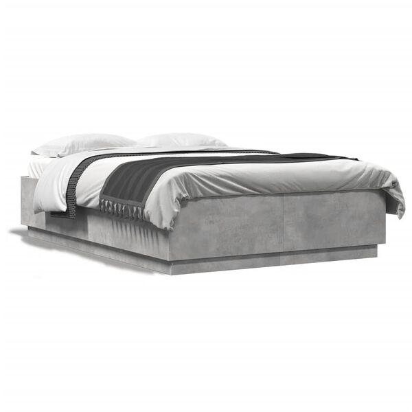 vidaXL Cadre de lit sans matelas gris b&eacute;ton 120x200 cm
