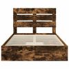 vidaXL Lit de Rangement Ch&ecirc;ne fum&eacute; 120 x 190 cm Bois d'ing&eacute;nierie