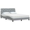 vidaXL Lit avec matelas gris clair 140x190 cm tissu