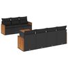 vidaXL Salon de jardin 8 pcs avec coussins noir r&eacute;sine tress&eacute;e