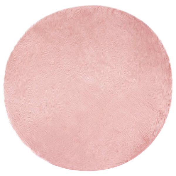 vidaXL Tapis en fausse Tafalla Rose &Oslash; 160 cm Polyester