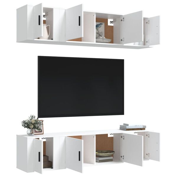 vidaXL Ensemble de meubles TV 6 pcs Blanc Bois d'ing&eacute;nierie