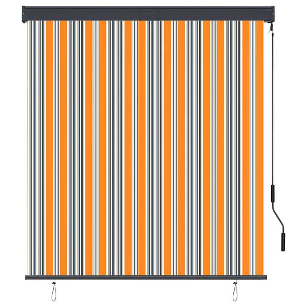 vidaXL Store roulant d'ext&eacute;rieur 140x250 cm Jaune et bleu