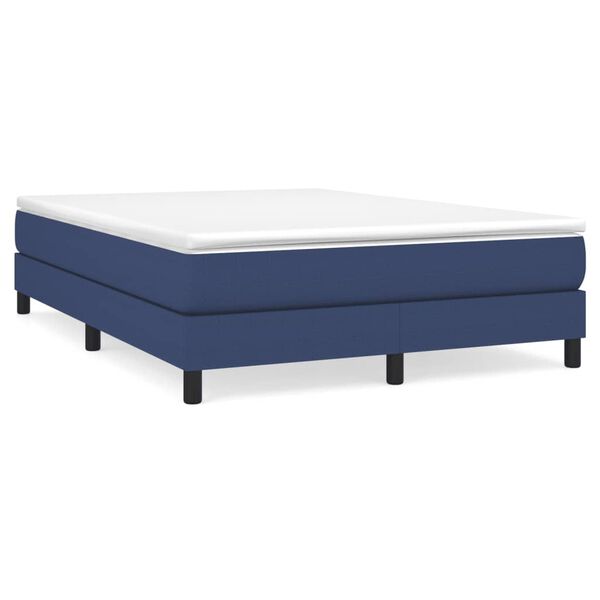 vidaXL Sommier &agrave; lattes de lit avec matelas Bleu 140x190 cm Tissu