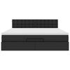 vidaXL Lit ottoman avec matelas & LED Noir 180x200cm similicuir