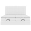 vidaXL Cadre de lit ottoman et matelas blanc pur 160x200 cm similicuir