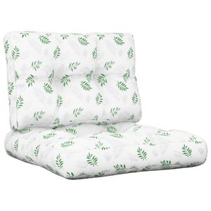 vidaXL Coussins de palette lot de 2 motif de feuilles tissu