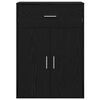 vidaXL Buffet avec tiroir Ch&ecirc;ne noir 60 x 30 x 84 cm Bois d'ing&eacute;nierie