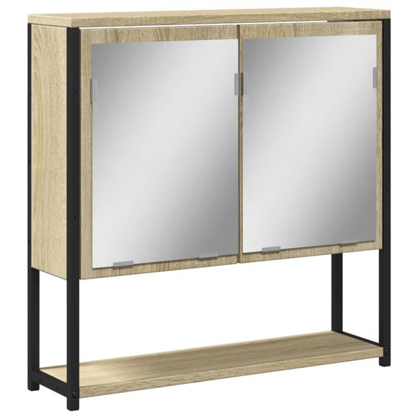 vidaXL Armoire de salle de bain &agrave; miroir ch&ecirc;ne sonoma bois ing&eacute;nierie